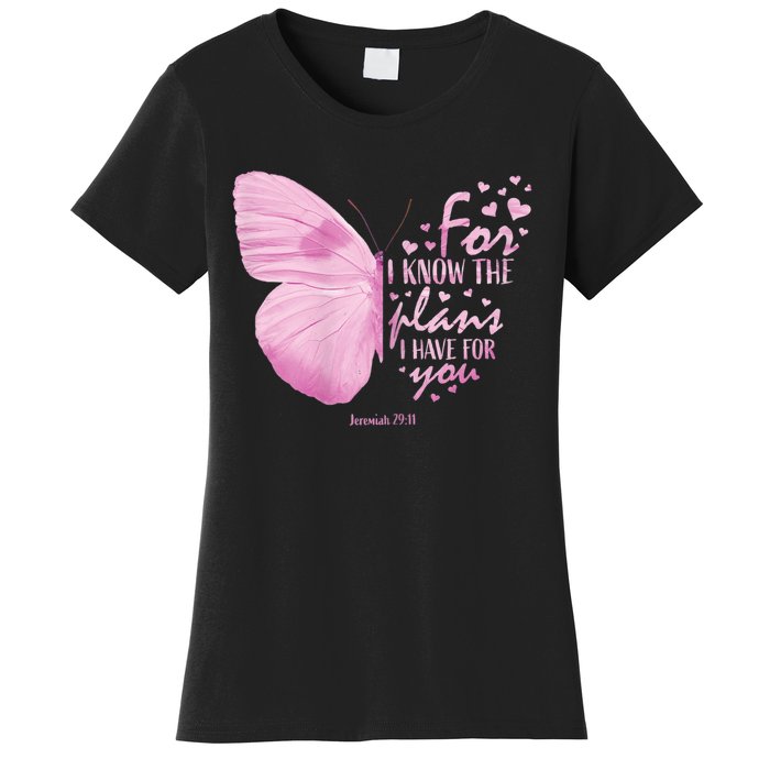 Womens Religious Mom Women Christian Bible Verse Butterfly Women's T-Shirt