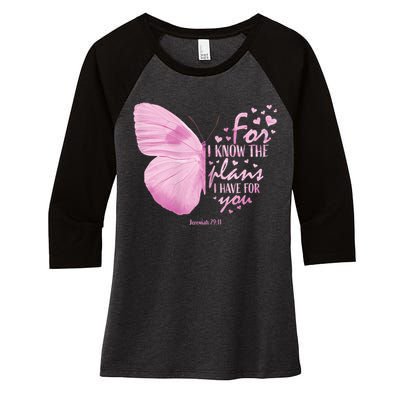 Womens Religious Mom Women Christian Bible Verse Butterfly Women's Tri-Blend 3/4-Sleeve Raglan Shirt