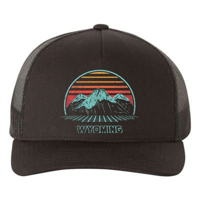 Wyoming Retro Mountain Hiking 80s Style Yupoong Adult 5-Panel Trucker Hat