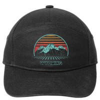 Wyoming Retro Mountain Hiking 80s Style 7-Panel Snapback Hat