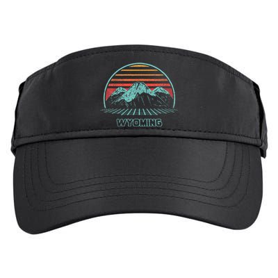 Wyoming Retro Mountain Hiking 80s Style Adult Drive Performance Visor