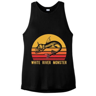White River Monster Arkansas Cryptid Horned Fish Ladies PosiCharge Tri-Blend Wicking Tank