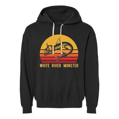 White River Monster Arkansas Cryptid Horned Fish Garment-Dyed Fleece Hoodie