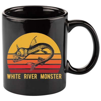 White River Monster Arkansas Cryptid Horned Fish 11oz C Handle Ceramic Mug