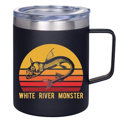 White River Monster Arkansas Cryptid Horned Fish 12oz Stainless Steel Coffee Mug