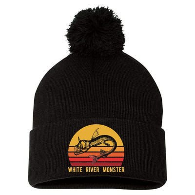 White River Monster Arkansas Cryptid Horned Fish Pom Pom 12in Knit Beanie