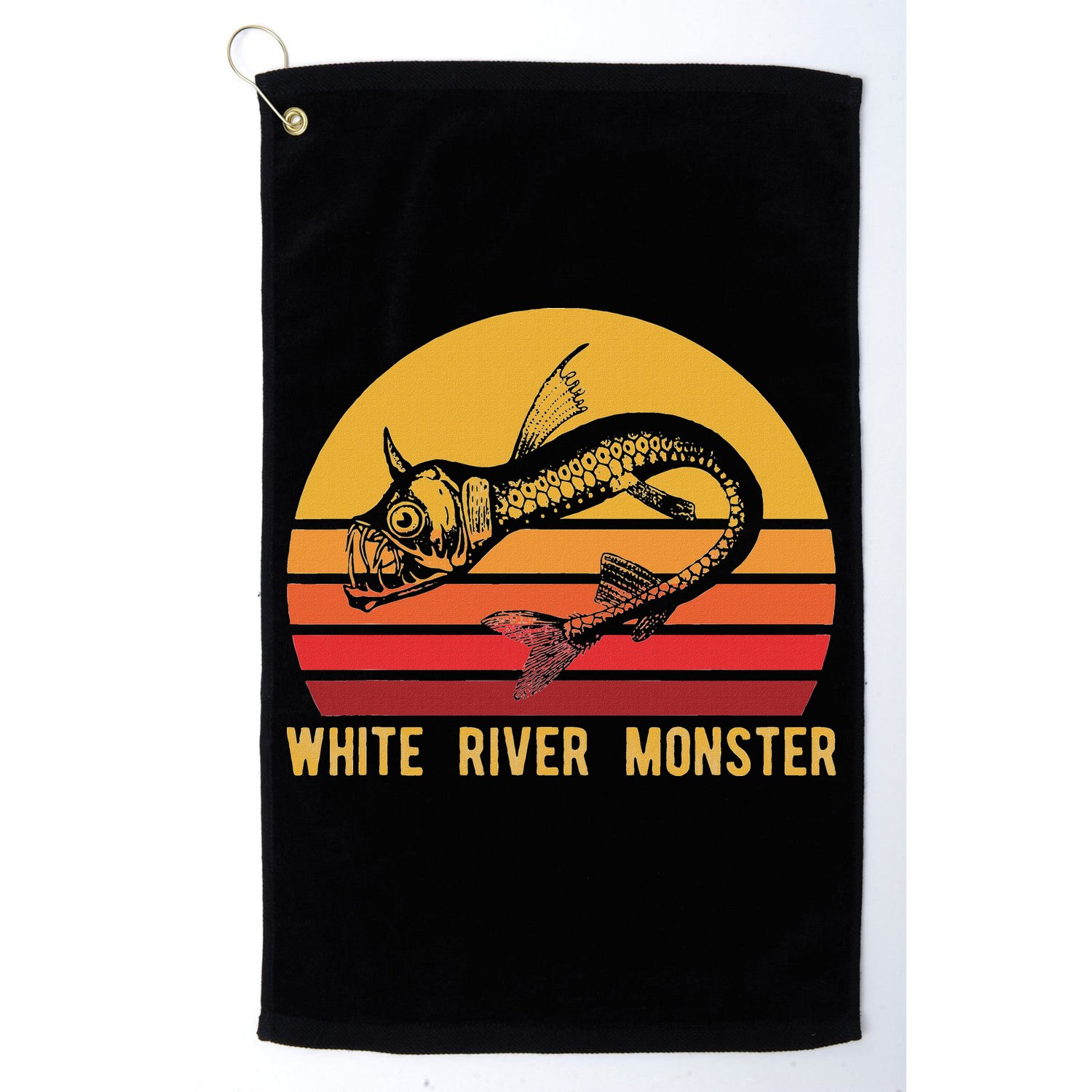 White River Monster Arkansas Cryptid Horned Fish Golf Towel