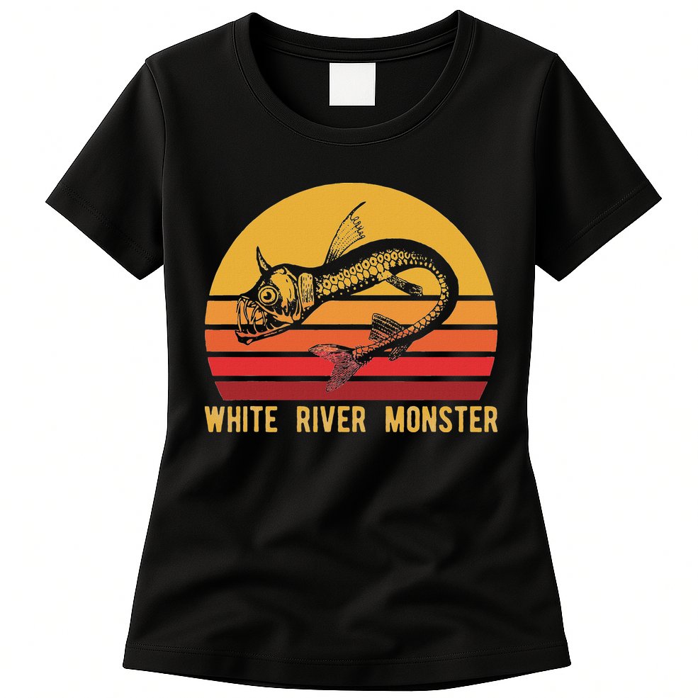 White River Monster Arkansas Cryptid Horned Fish Womens T-Shirt
