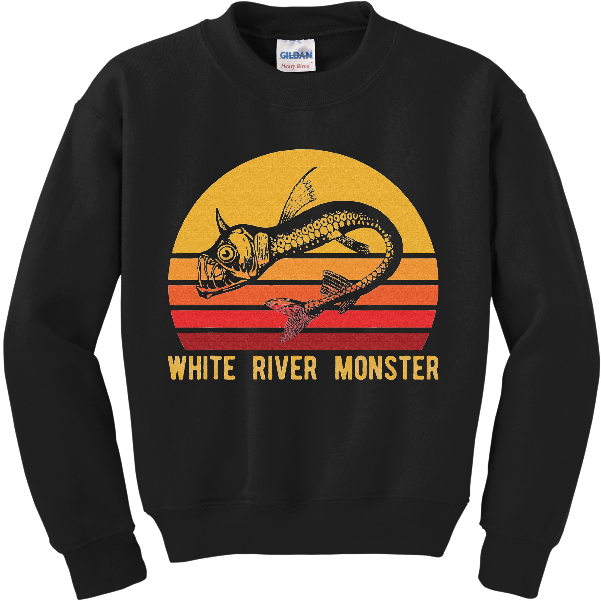 White River Monster Arkansas Cryptid Horned Fish Kids Sweatshirt