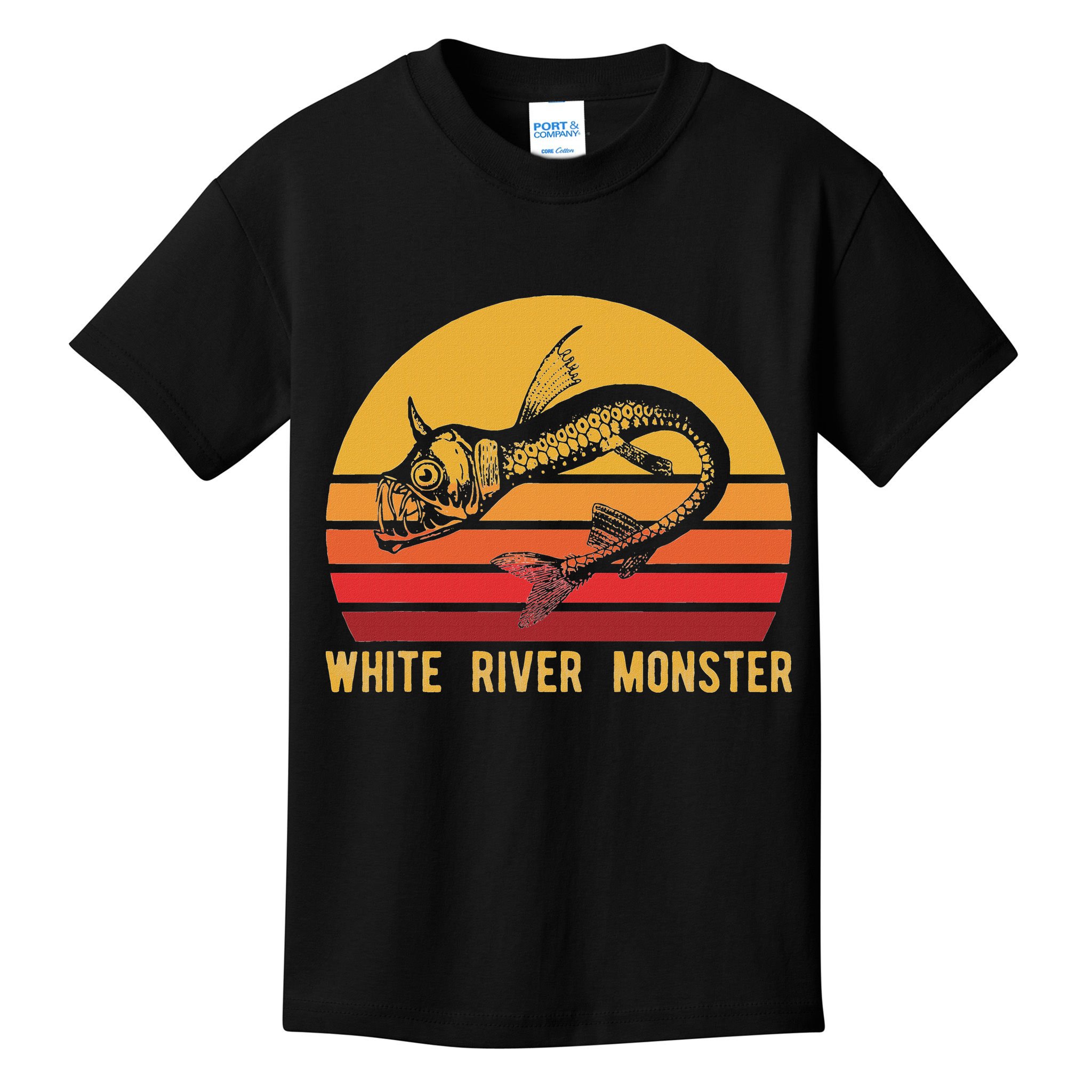 White River Monster Arkansas Cryptid Horned Fish Kids T-Shirt