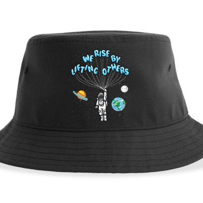 We Rise Motivational Quote Classic Fit Short Sleeve Adult Sustainable Bucket Hat