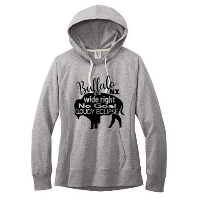 Wide Right No Goal Cloudy Eclipse Buffalo Women's Fleece Hoodie