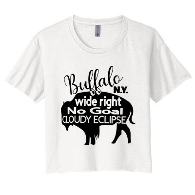 Wide Right No Goal Cloudy Eclipse Buffalo Women's Crop Top Tee