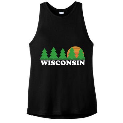 Wisconsin Retro Nature Ladies PosiCharge Tri-Blend Wicking Tank