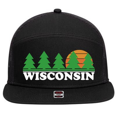 Wisconsin Retro Nature 7 Panel Mesh Trucker Snapback Hat