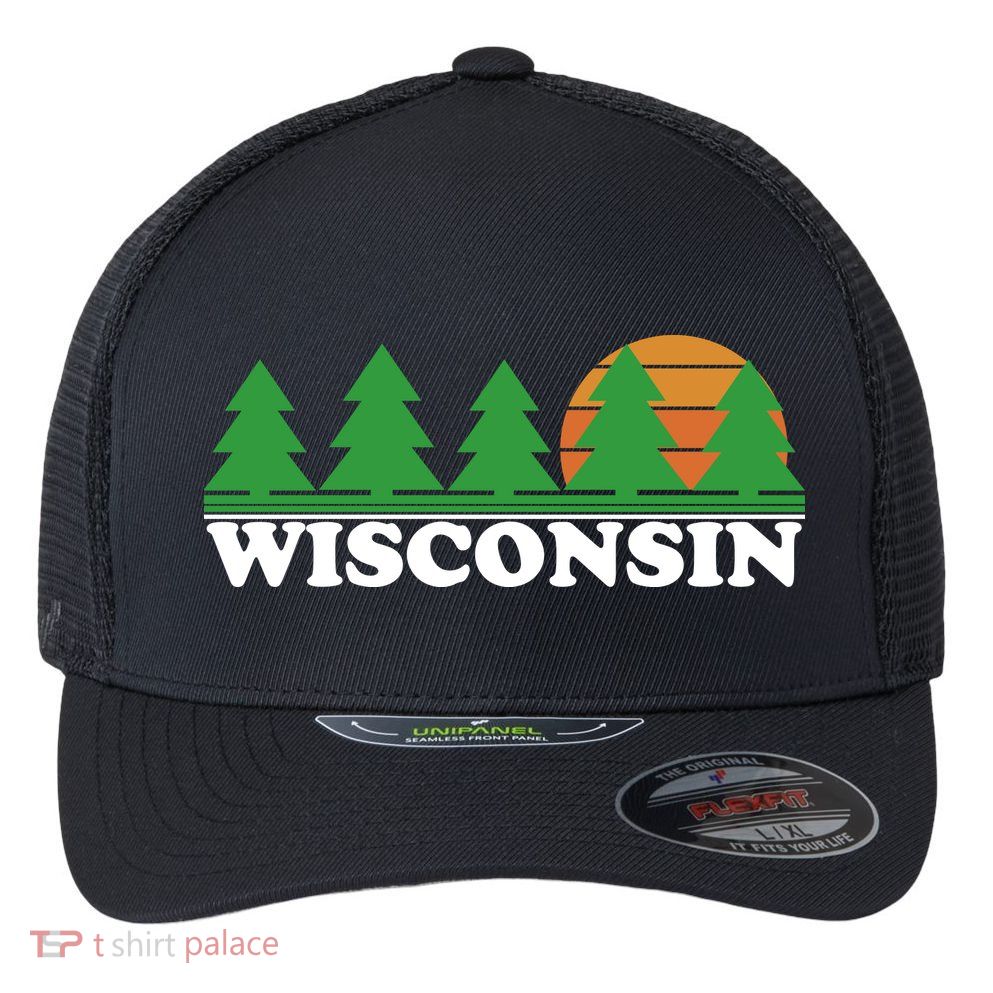 Wisconsin Retro Nature Flexfit Unipanel Trucker Cap