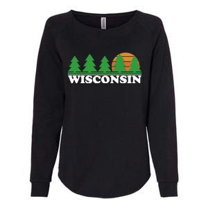 Wisconsin Retro Nature Womens California Wash Sweatshirt