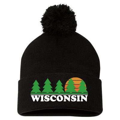 Wisconsin Retro Nature Pom Pom 12in Knit Beanie