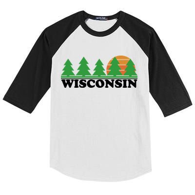 Wisconsin Retro Nature Kids Colorblock Raglan Jersey