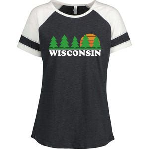 Wisconsin Retro Nature Enza Ladies Jersey Colorblock Tee