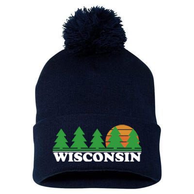 Wisconsin Retro Nature Pom Pom 12in Knit Beanie