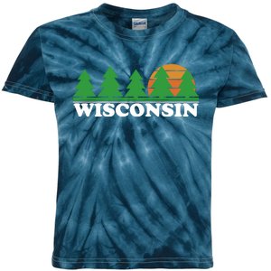 Wisconsin Retro Nature Kids Tie-Dye T-Shirt