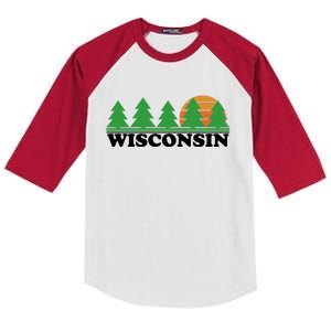 Wisconsin Retro Nature Kids Colorblock Raglan Jersey