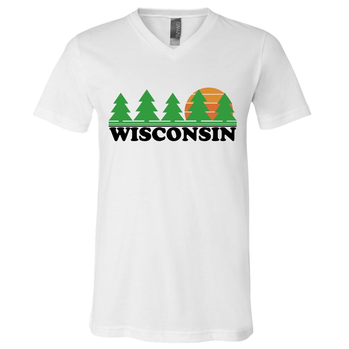 Wisconsin Retro Nature V-Neck T-Shirt