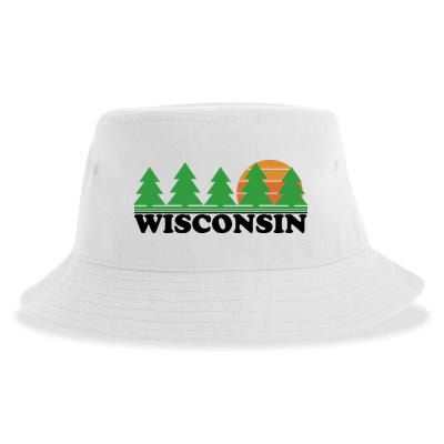 Wisconsin Retro Nature Sustainable Bucket Hat