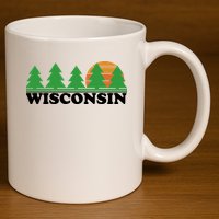 Wisconsin Retro Nature 11oz C Handle Ceramic Mug