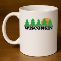 Wisconsin Retro Nature 11oz C Handle Ceramic Mug