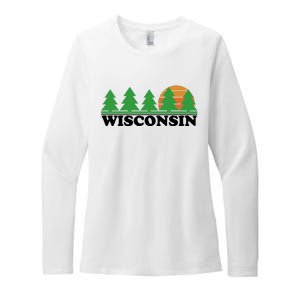 Wisconsin Retro Nature Womens CVC Long Sleeve Shirt