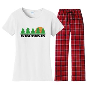 Wisconsin Retro Nature Women's Flannel Pajama Set