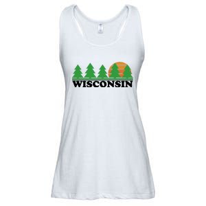 Wisconsin Retro Nature Ladies Essential Flowy Tank