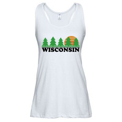 Wisconsin Retro Nature Ladies Essential Flowy Tank