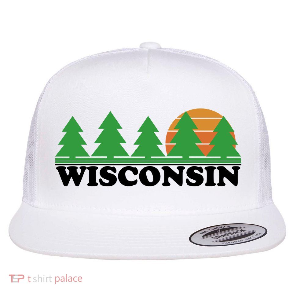Wisconsin Retro Nature Flat Bill Trucker Hat