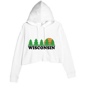 Wisconsin Retro Nature Crop Fleece Hoodie