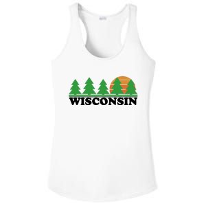 Wisconsin Retro Nature Ladies PosiCharge Competitor Racerback Tank