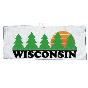 Wisconsin Retro Nature Large Microfiber Waffle Golf Towel