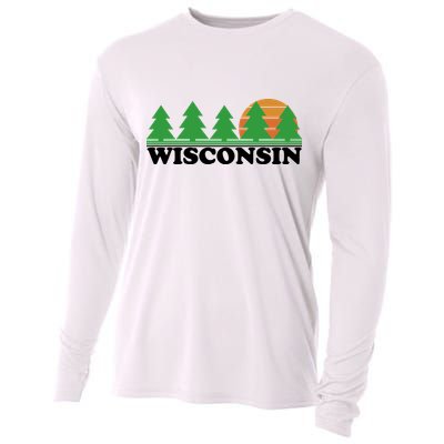 Wisconsin Retro Nature Cooling Performance Long Sleeve Crew