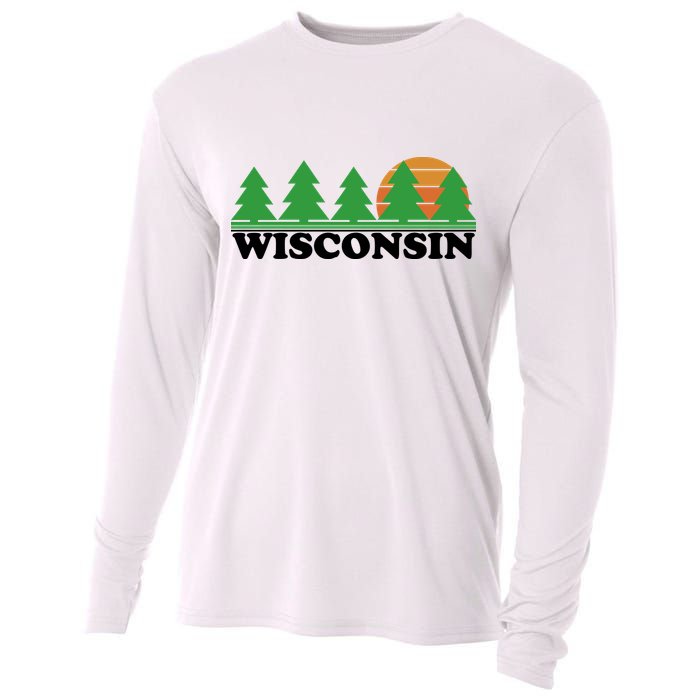 Wisconsin Retro Nature Cooling Performance Long Sleeve Crew