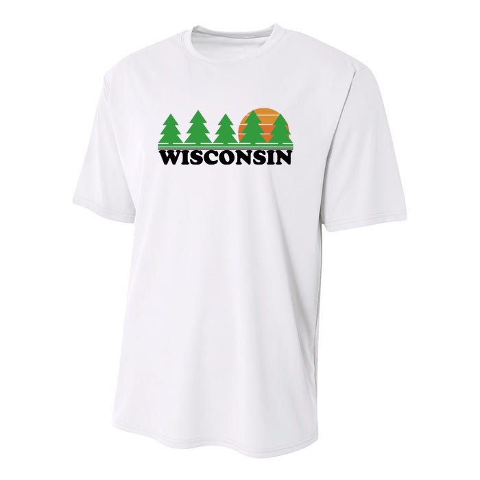 Wisconsin Retro Nature Youth Performance Sprint T-Shirt