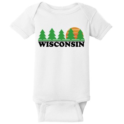 Wisconsin Retro Nature Baby Bodysuit