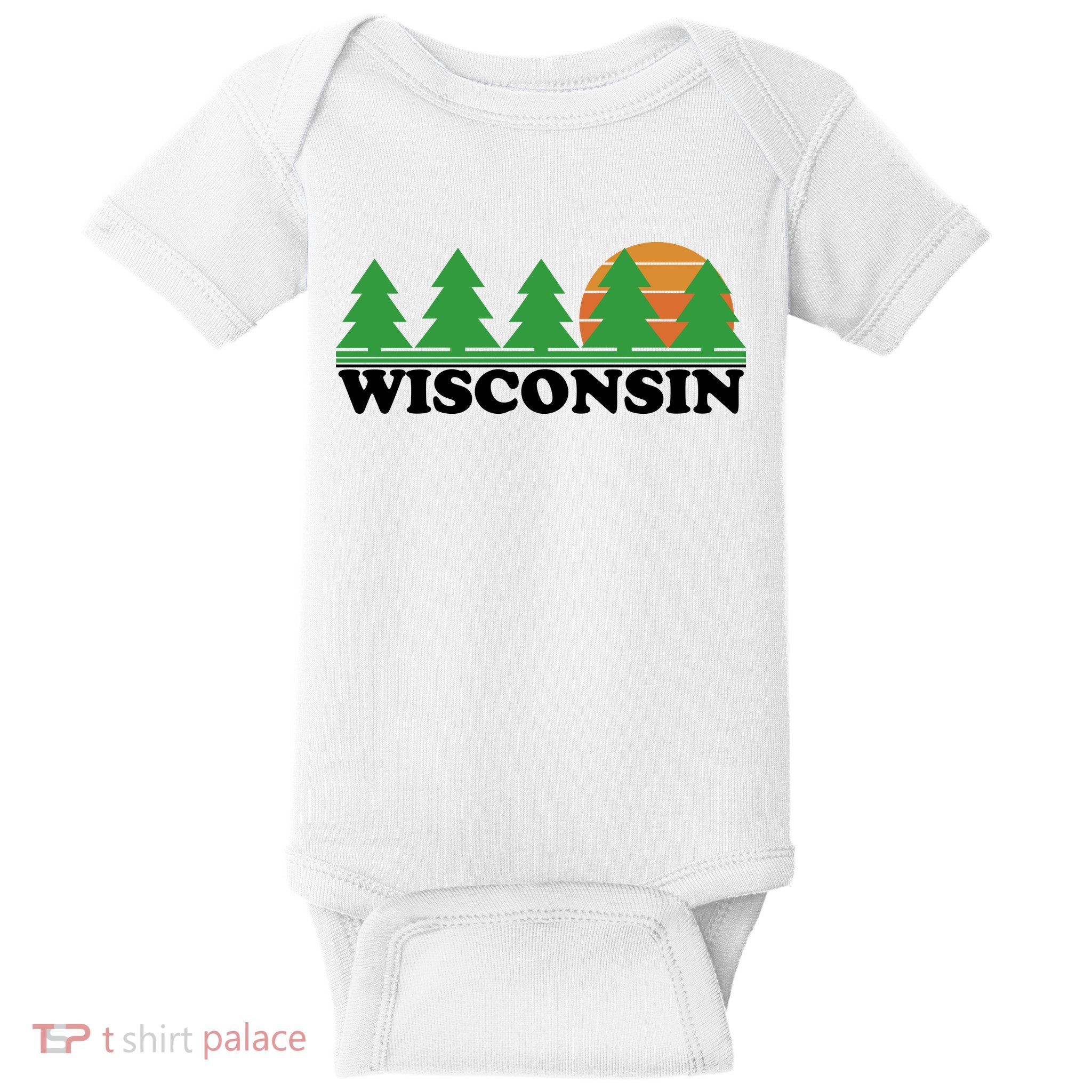 Wisconsin Retro Nature Baby Bodysuit