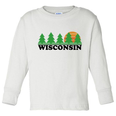 Wisconsin Retro Nature Toddler Long Sleeve Shirt