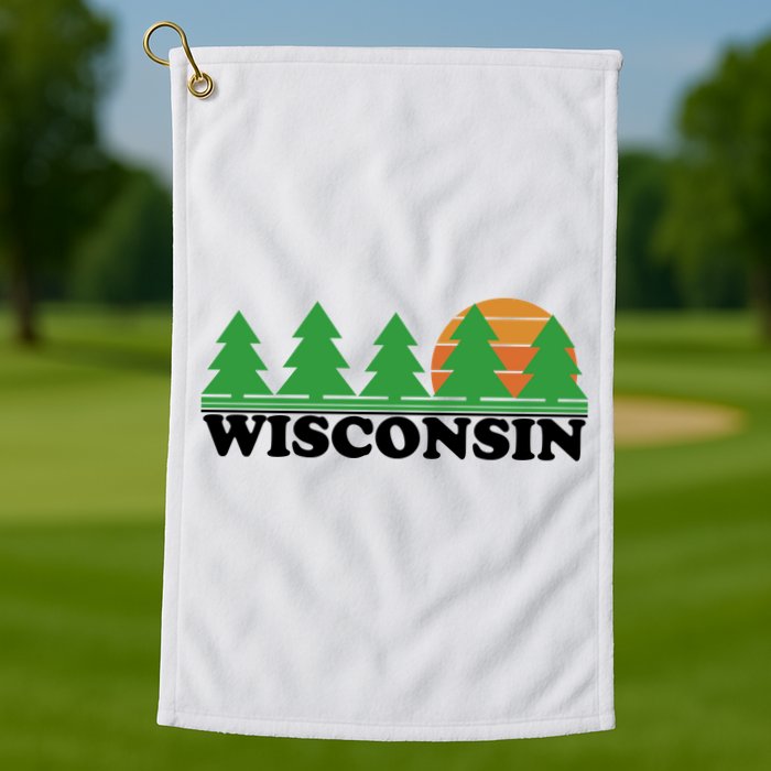 Wisconsin Retro Nature Golf Towel