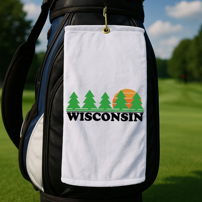 Wisconsin Retro Nature Golf Towel