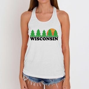 Wisconsin Retro Nature Women's Knotted Racerback Tank