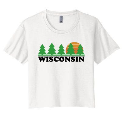 Wisconsin Retro Nature Women's Crop Top Tee