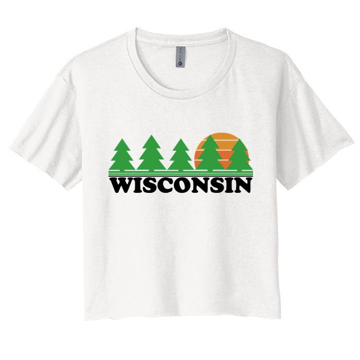 Wisconsin Retro Nature Crop Top